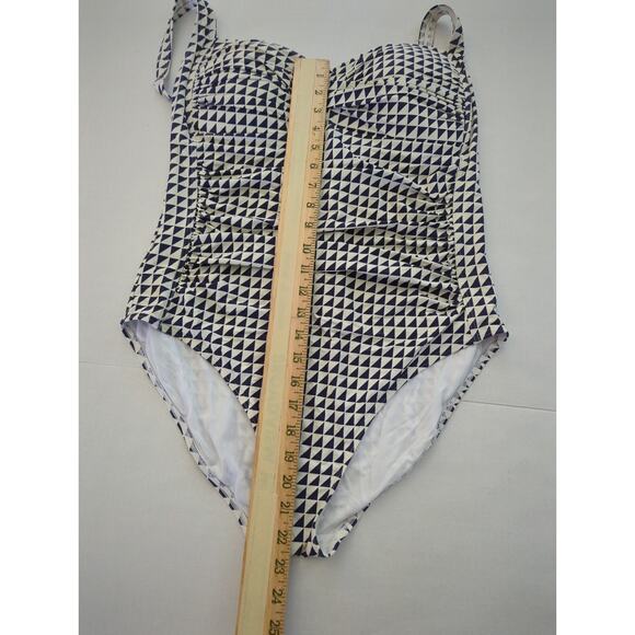 Bond-Eye Australia Blue White Geometric One piece Swimsuit Women's Size 16 D/DD - Picture 10 of 11